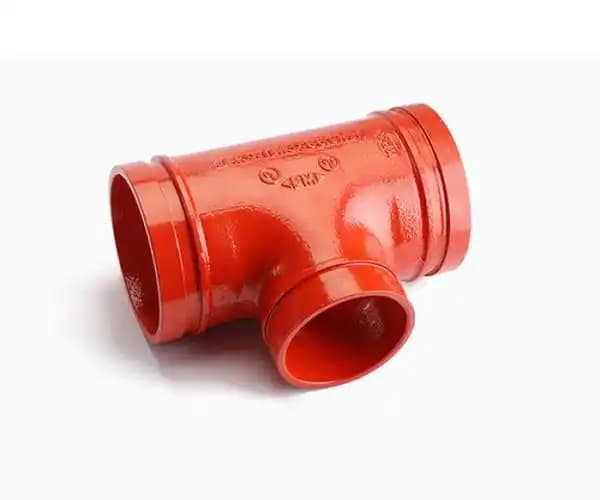 Red Paint Firefighting Grooved Fitting Tee